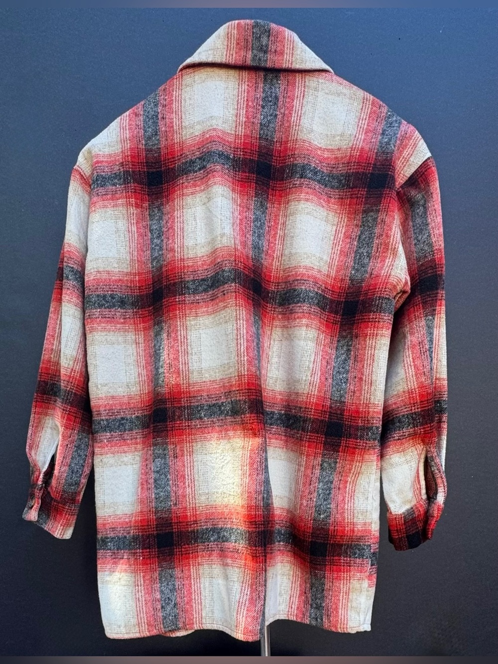 PrettyGarden Women’s Red Cream Black Plaid Button-Front Shacket S-M - Picture 3 of 9